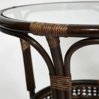 Террасный комплект Pelangi (стол со стеклом + 2 кресла) Walnut (грецкий орех) - Изображение 5